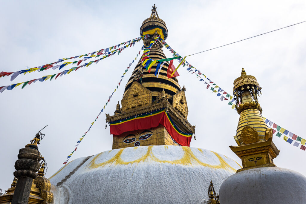 Voyage au Népal, la stupa de Swayambunath, magnifique.